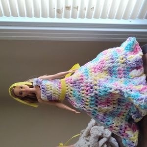 Doll with hand crochet dress by myself